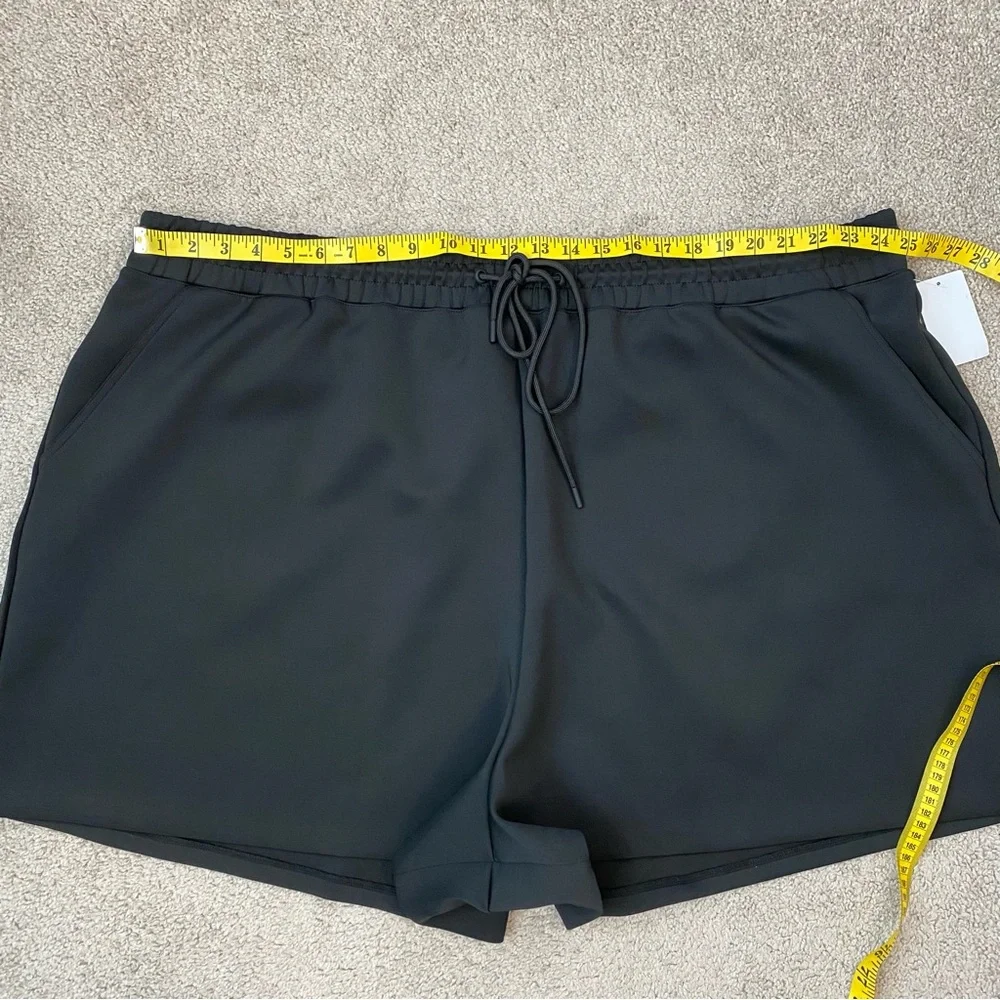 Good American Scuba Drawstring Shorts Black 8 equals‎ 5X